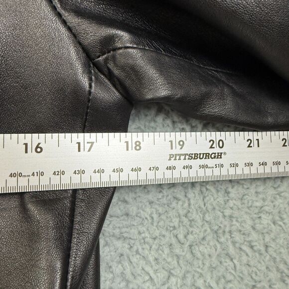 Vintage Mossimo 100% Leather Jacket Women’s M Black Blazer Goth Punk Emo - Picture 6 of 8